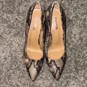 JustFab Women's Snake Print Heels